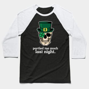 St. Patrick's Day party Skull Baseball T-Shirt